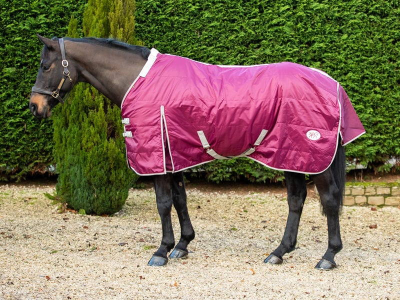 Lightweight 100g Horse Stable Rug With Detachable Neck - Burgundy