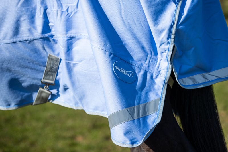 Lightweight 100g Detachable Neck Horse Turnout Rug - Cornflower