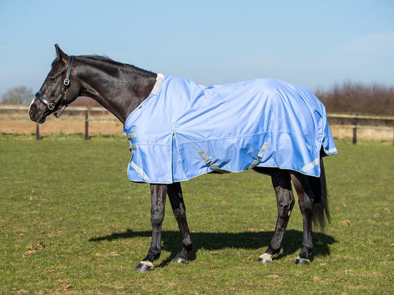 Lightweight 100g Detachable Neck Horse Turnout Rug - Cornflower