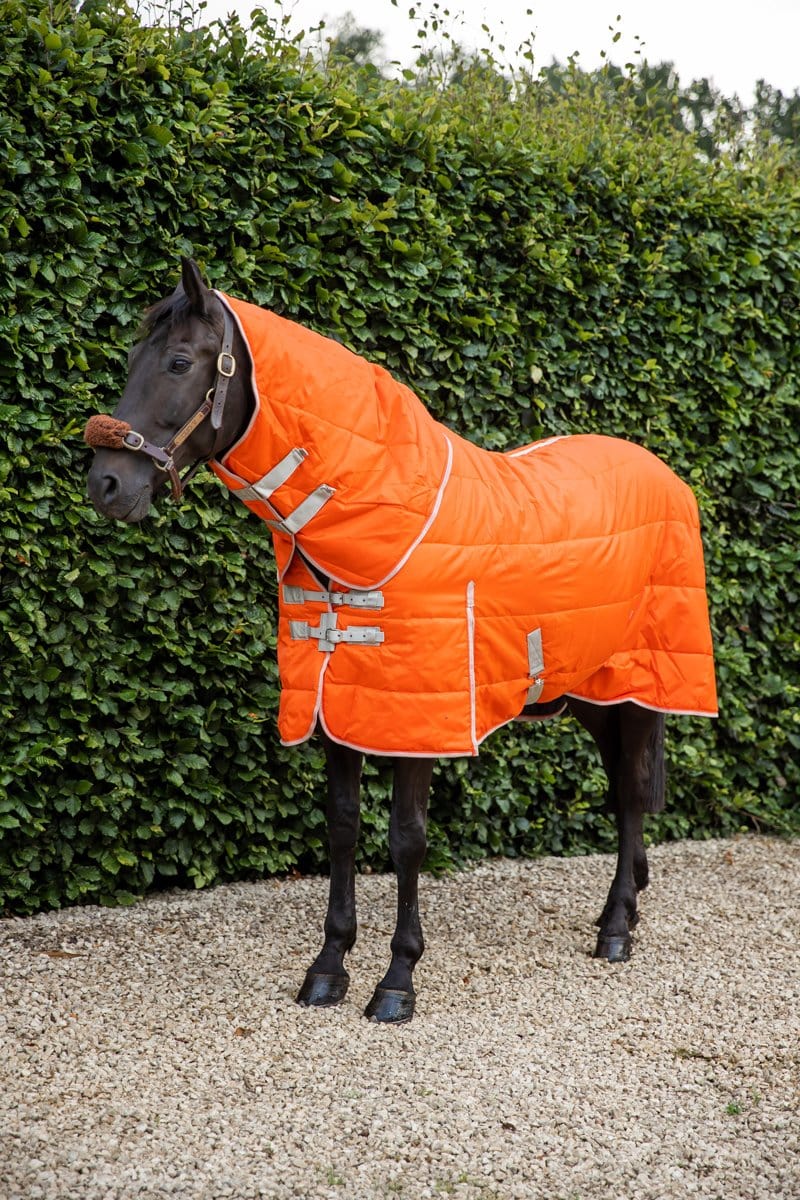 Lightweight 100g Horse Stable Rug With Detachable Neck - Orange