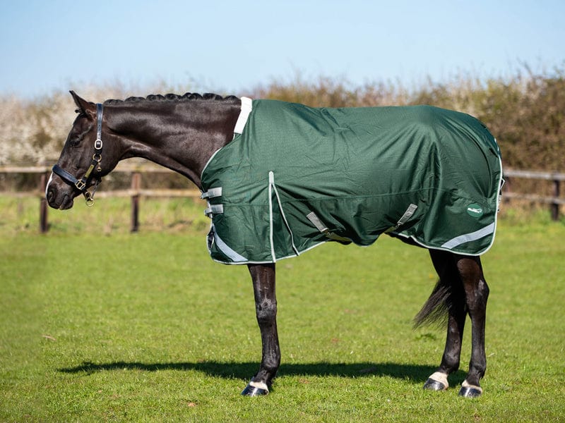 Lightweight 100g Detachable Neck Horse Turnout Rug - Hunter Green