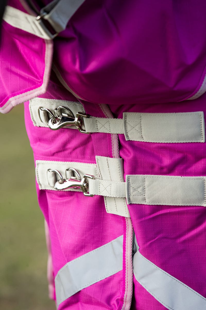 Medium weight 200G Detachable Neck Horse Turnout Rug - Mulberry