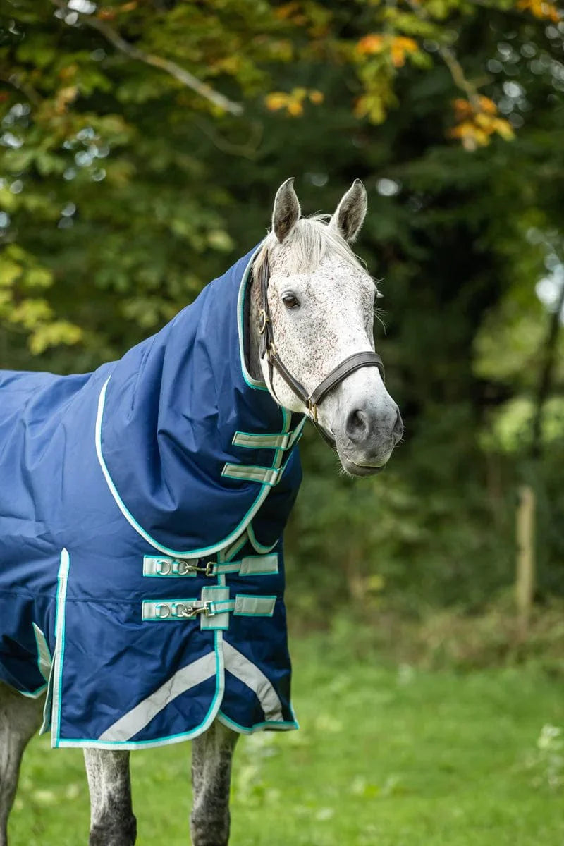 Medium weight 200G Detachable Neck Horse Turnout Rug - Navy