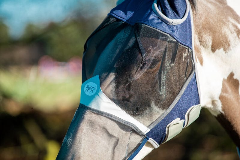Horse Fly Mask With Nose - Navy