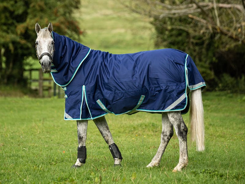 Medium weight 200G Detachable Neck Horse Turnout Rug - Navy