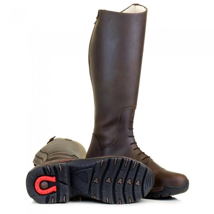 Wool-lined Long Horse Riding Boots: Nebraska  - Brown