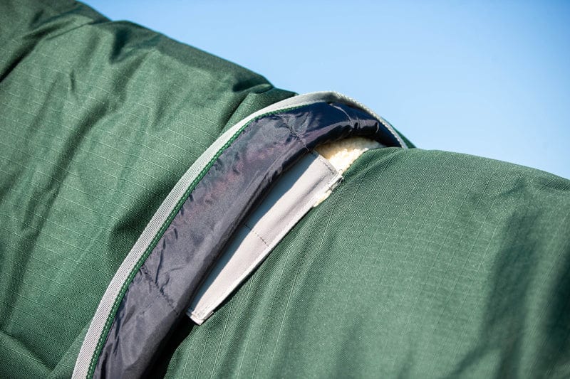 Lightweight 100g Detachable Neck Horse Turnout Rug - Hunter Green