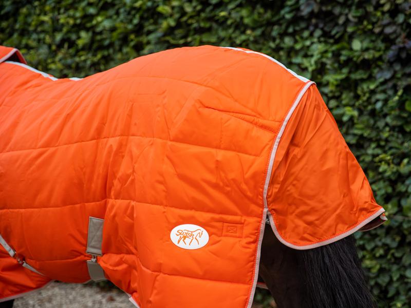 Lightweight 100g Horse Stable Rug With Detachable Neck - Orange