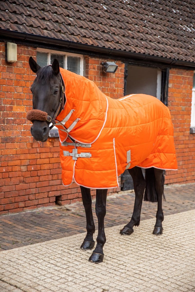 Medium Weight 200g Horse Stable Rug With Detachable Neck - Orange