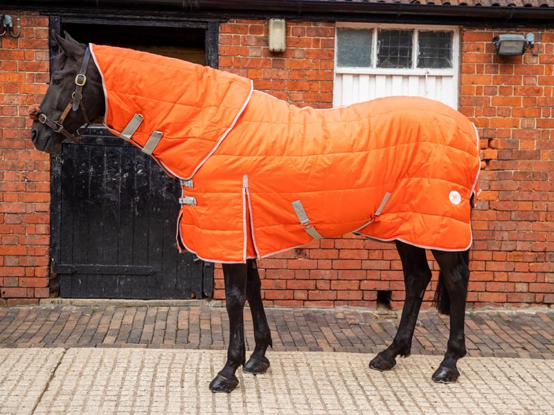 Lightweight 100g Horse Stable Rug With Detachable Neck - Orange