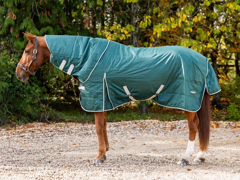Lightweight 100g Horse Stable Rug With Detachable Neck - Hunter Green