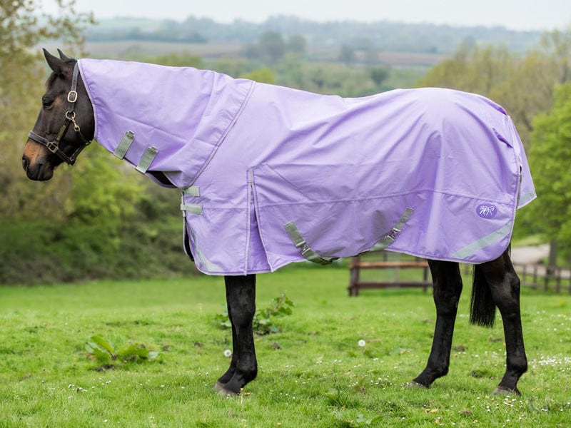 Medium weight 200G Detachable Neck Horse Turnout Rug - Violet